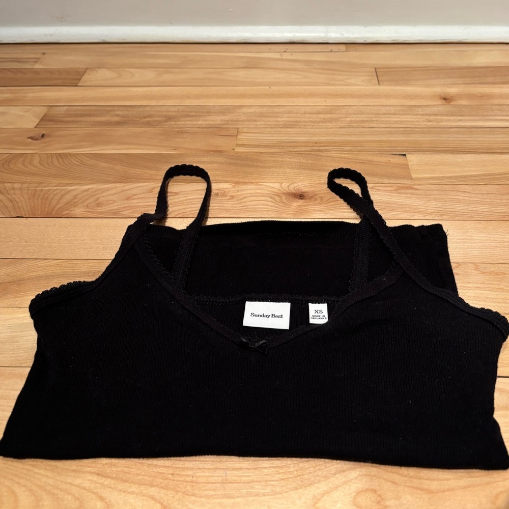 Rib Lace Aritzia Black V-neck Camisole
